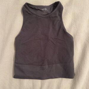 YPB Women's Charcoal Ribbed Sports Top